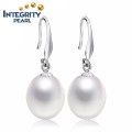 Freshwater Wedding Pearl Earring 925 8-9mm AAA Drop Hot Sale Pearl Earring